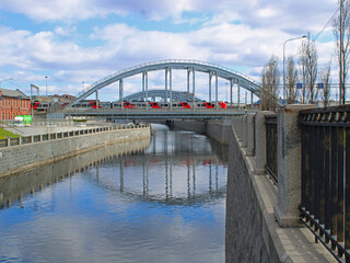 railway bridge over the city canal