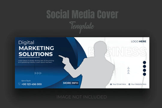 Corporate, modern and professional social media cover design template, creative and minimal versatile business timeline cover post, blue gradient color abstract timeline post design template