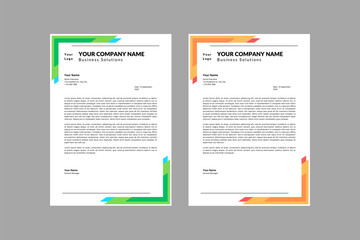 corporate modern letterhead design template with yellow, blue, green and red color. creative modern letter head design template for your project. letterhead, letter head, Business letterhead