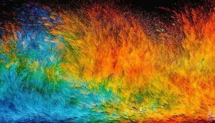 Papier Peint photo Mélange de couleurs Vibrant colors explode in abstract space, celebrating creativity and design generated by AI