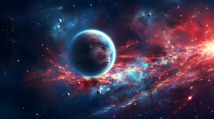 Obraz na płótnie Canvas fascinating galaxy with gorgeaus endless cosmos landscapes with creations of nebulae and planets