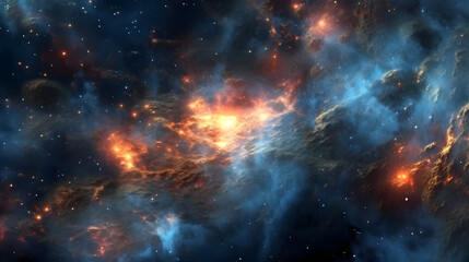 fascinating galaxy with gorgeaus endless cosmos landscapes with creations of nebulae and planets