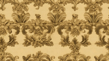 Fototapeta premium seamless victorian paper texture as wallpaper for business with golden leaves