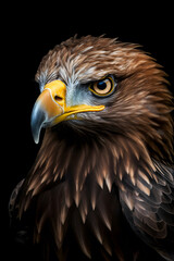 Obraz premium Animal Power - wonderful portrait of a golden eagle with dark background 