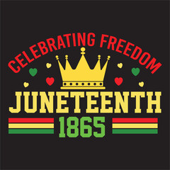 Naklejka premium Celebrating freedom juneteenth 1865 svg design