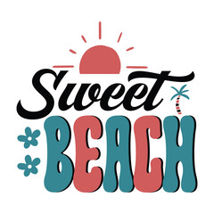 Fototapeta premium Sweet beach Retro SVG