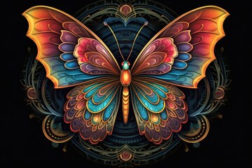 butterfly mandala Abstract conceptual design 