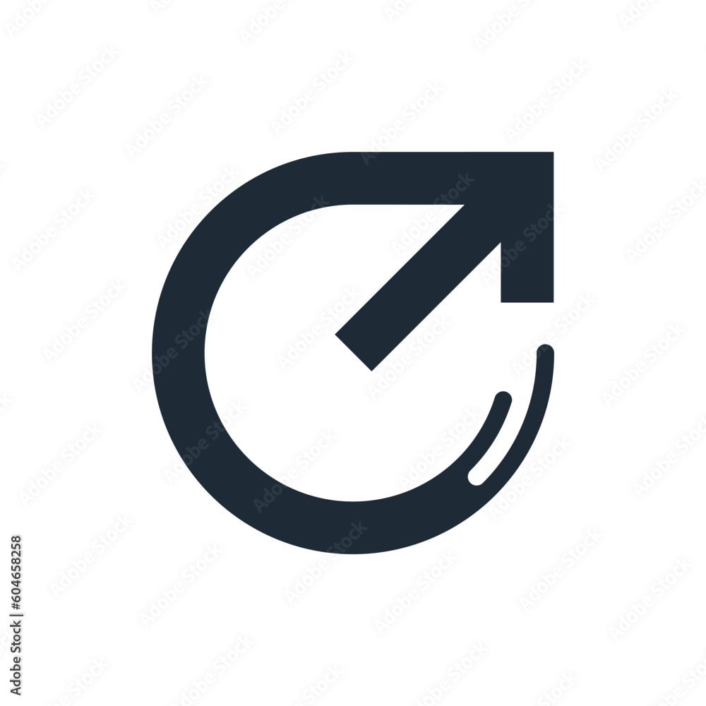 Poster round button with arrow move up.сreative trendy professional arrow logo design template.vector linea