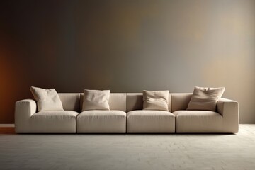 Fototapeta na wymiar Eco-friendly modular sofa in a neutral tone, creating a serene and inviting atmosphere