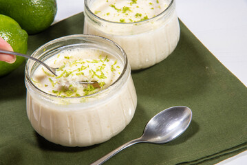 Delicious lemon mousse. Refreshing and tasty dessert