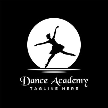 dancers silhouette, ballet, modern dance logo icon svg set