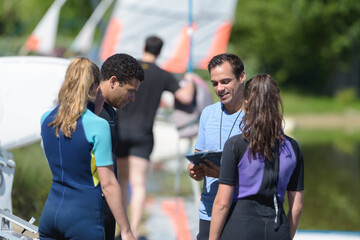 group of talking with the instructor
