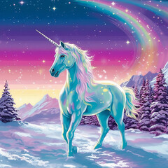 Fototapeta na wymiar Magical Unicorn Ai generative
