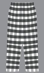 Square pattern pajama bottom. vector illustration