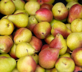 fresh pears at a fruit market