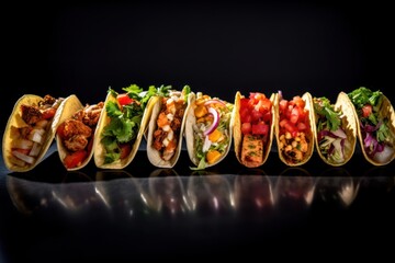 Generative AI collection a taco mexican food Food Photography