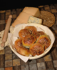 Close up of Traditional Danube bread salty