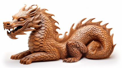 Obraz premium Traditional Asian dragon flying, clouds, sun, gold on green background. 2024 Chinese New Year zodiac sign. Hand drawn vector illustration. Design concept for eastern style print, packaging.