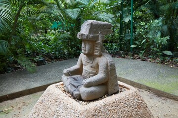 The outdoor museum of Parque Museo La Venta in Tabasco, Mexico, showcases ancient Olmec heads and other basalt carvings