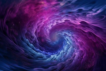 Wormhole on the space background 3d fractal images, in the style of colorful turbulence, purple and blue. Generative AI. - obrazy, fototapety, plakaty