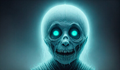 Poltergeist. Portrait of a ghost, paranormal spirit. Generative AI