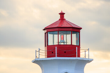 Red roof on a lighthouse
