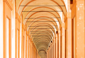 Bologna, Emilia Romagna, Italy: Portico di San Luca, the porch that connects the Sanctuary of the Madonna di San Luca to the city, a long (3.5 km) monumental roofed arcade consisting of 666 arches © xamnex