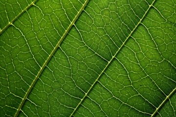 Naklejka na ściany i meble The texture of a tree leaf. Macro texture of foliage. Background leaf of a tree.