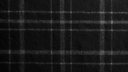 Black and White Checkered Flannel Fabric Texture Background - Plaid - Textile Material - Generative AI