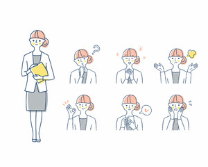 女性の表情　バリーエーションセット