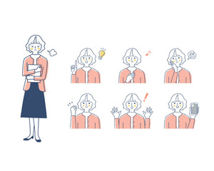 女性の表情　バリーエーションセット