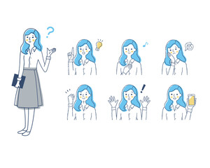 女性の表情　バリーエーションセット