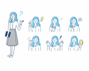 女性の表情　バリーエーションセット