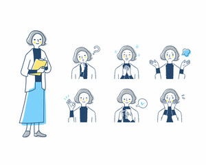 女性の表情　バリーエーションセット