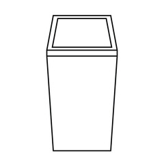 Waste Bin Vector Icon, Outline style, isolated on white Background.