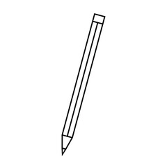 Pencil flat icon. Single high quality outline symbol of graduation for web design or mobile app