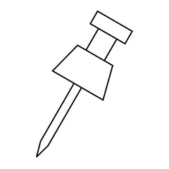 Simple push pin line icon. Vector illustration isolated on a white background. Vector sign for mobile app and web sites.