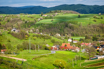 Fototapeta na wymiar Historic agrarian landscape, Hrinovske lazy, Slovakia