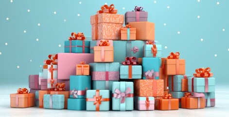 Christmas presents mockups, ai generative
