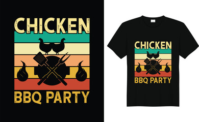 Chicken BBQ Party Funny T-shirt Design