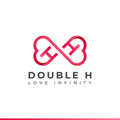 Letter H Infinity Logo design and Endless love symbol for Valentine's day Wedding Dating and Charity concept