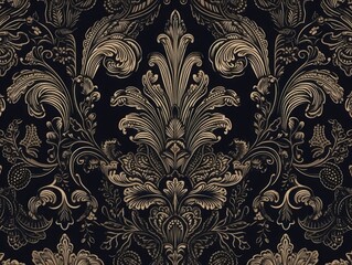 Royal vintage Victorian Gothic background Rococo venzel and whorl created with Generative AI technology. - obrazy, fototapety, plakaty