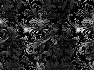 Seamless pattern Royal vintage Victorian Gothic background Rococo venzel and whorl  - obrazy, fototapety, plakaty