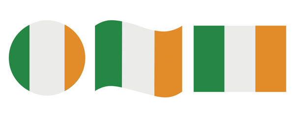 Ireland flag icon. Ireland nation element set vector ilustration.