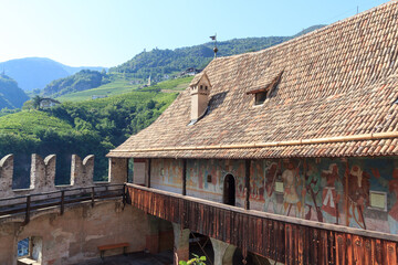 Inner courtyard of Runkelstein Castle in Ritten near Bolzano, South Tyrol, Italy
