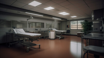 interior of a hospital. Medical facility. Image Generative AI