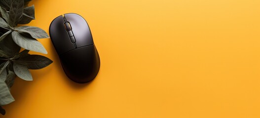 minimal style office work, study, online lifestyle theme background, computer mouse on black background, Generative Ai