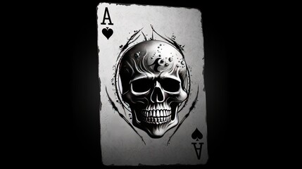 illustration close up of Ace spades play card, Generative Ai