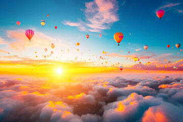 Fototapeta premium The sky with balloons