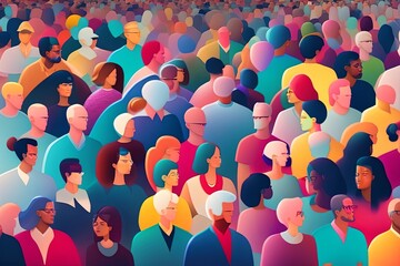 Retro Style Crowd Generative AI